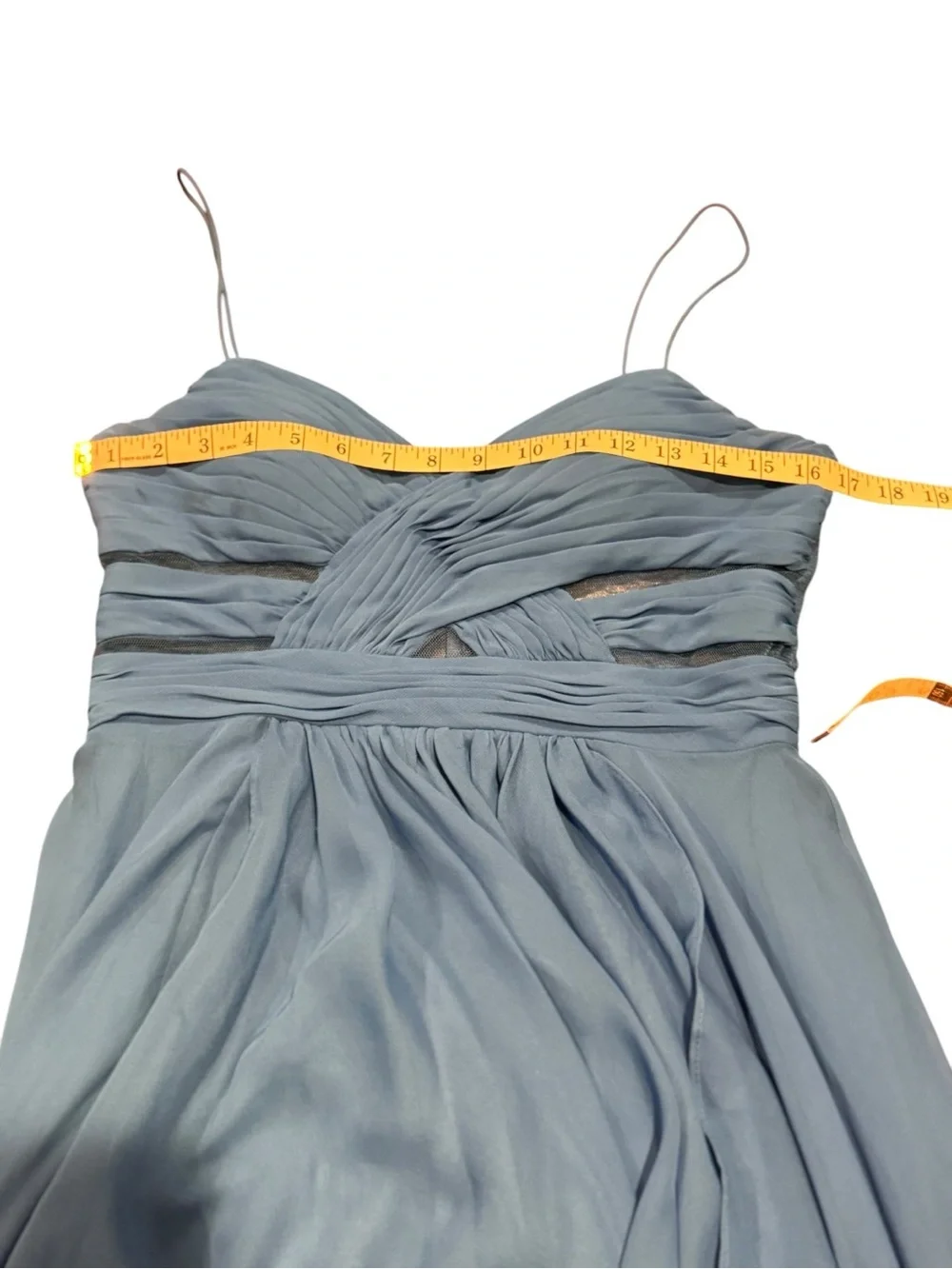 Fairy Logan by Adrianna Papell Blue Chiffon High Low Formal Dress Size 11/12 - Picture 6 of 9